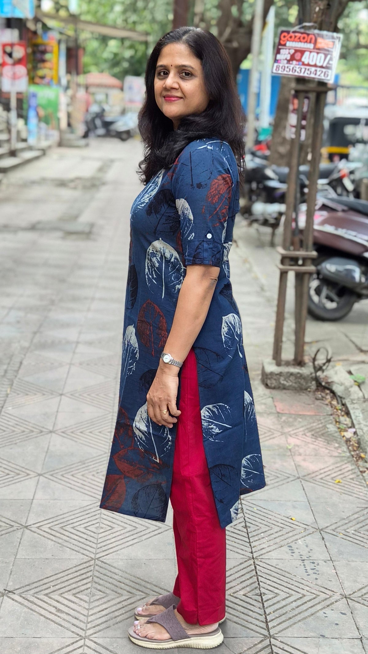 Indigo Handblock Ajrakh Cotton Kurta