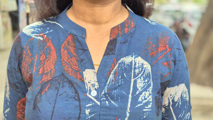 Indigo Handblock Ajrakh Cotton Kurta