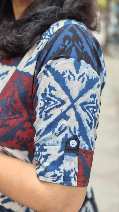 Indigo Handblock Ajrakh Cotton Kurta