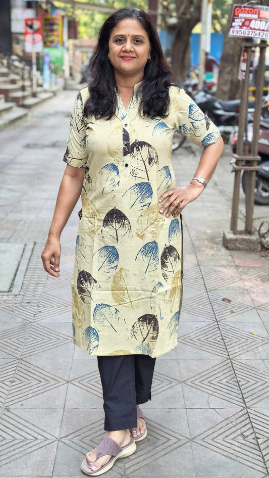 Off White Handblock Ajrakh Cotton Kurta