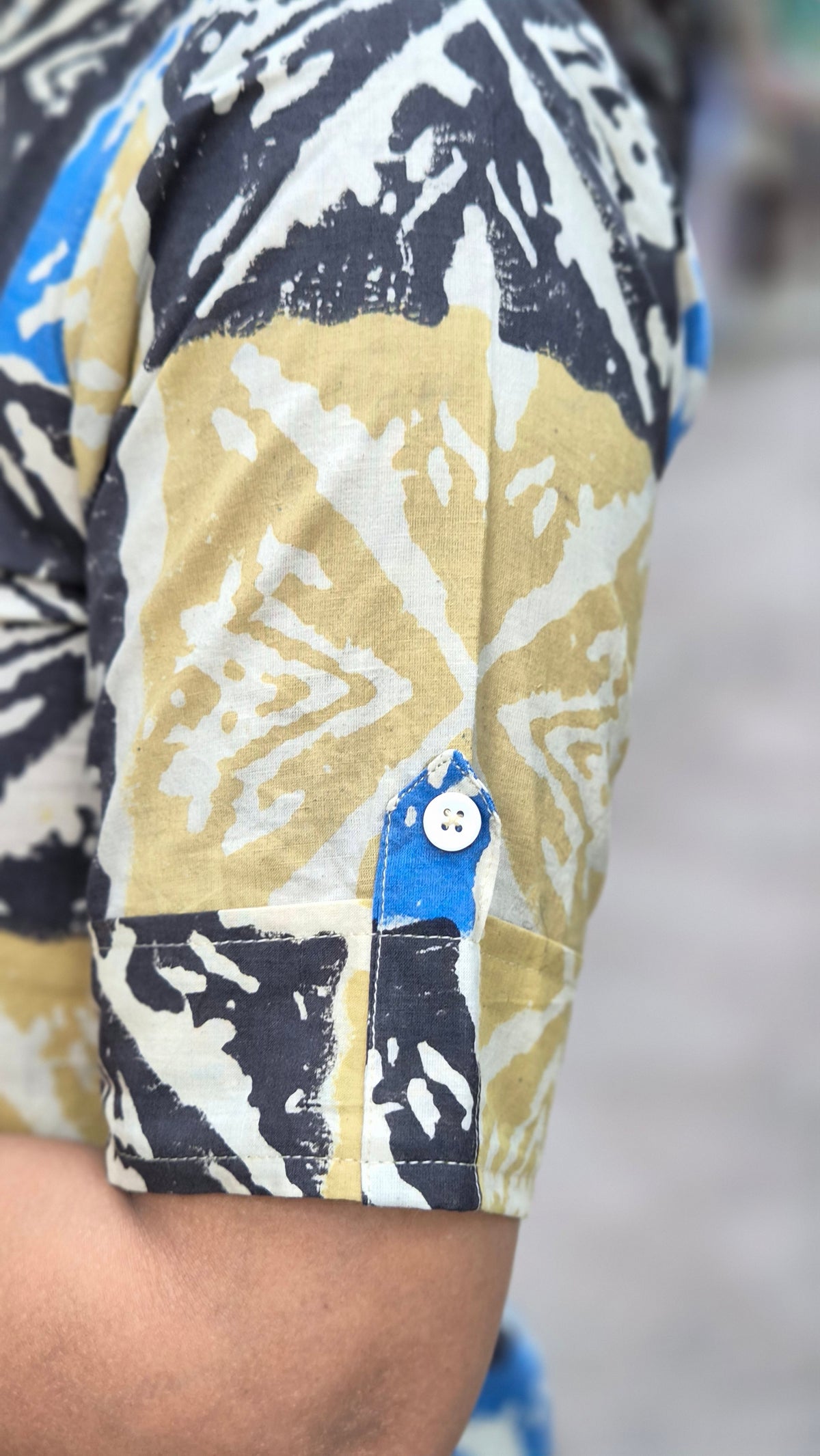 Off White Handblock Ajrakh Cotton Kurta