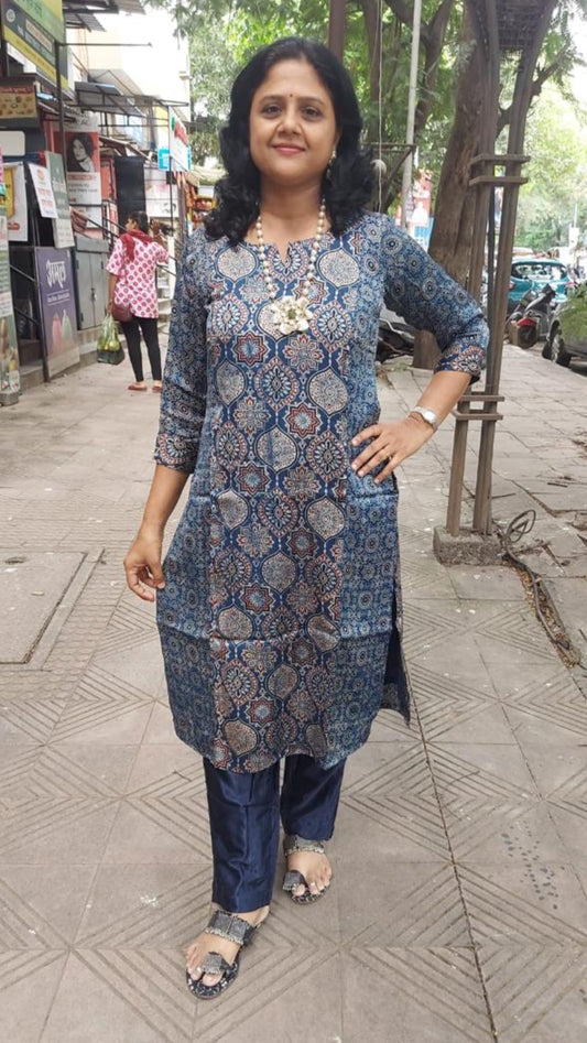 Indigo Modal Ajrakh Kurta