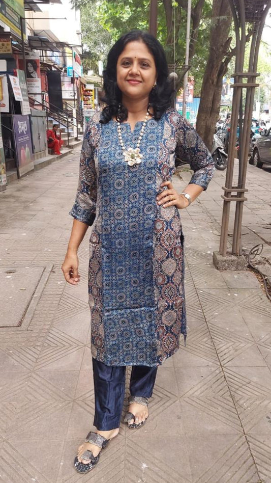 Indigo Modal Ajrakh Kurta
