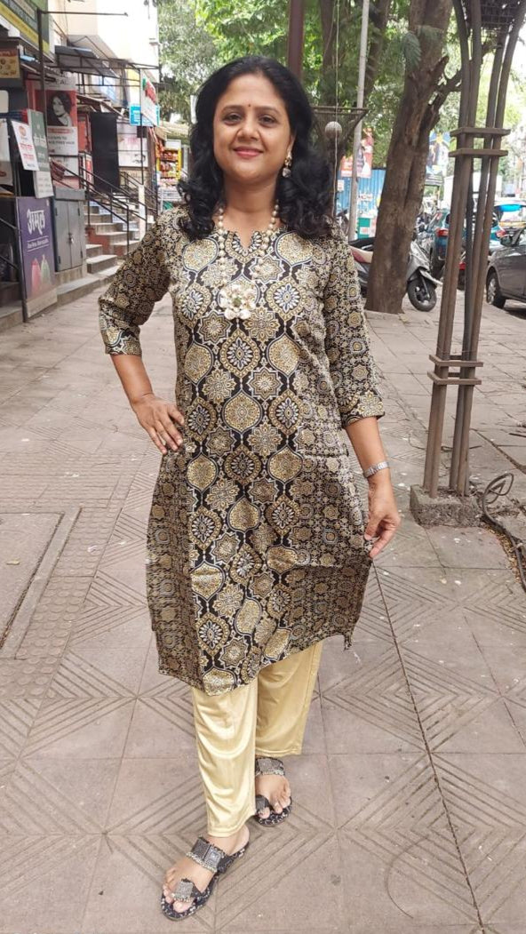 Golden Modal Ajrakh Kurta