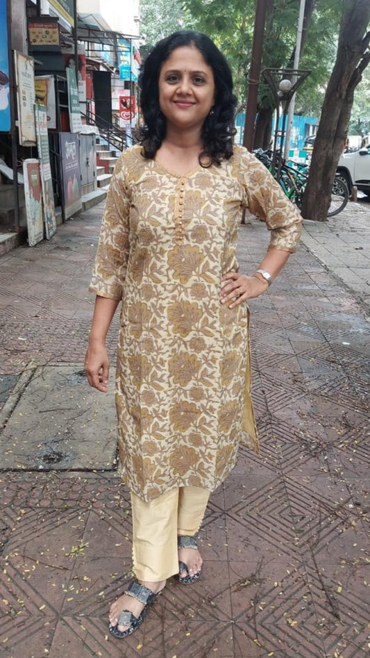 Clay Chanderi Cotton Vanapsati Ajrakh Kurta
