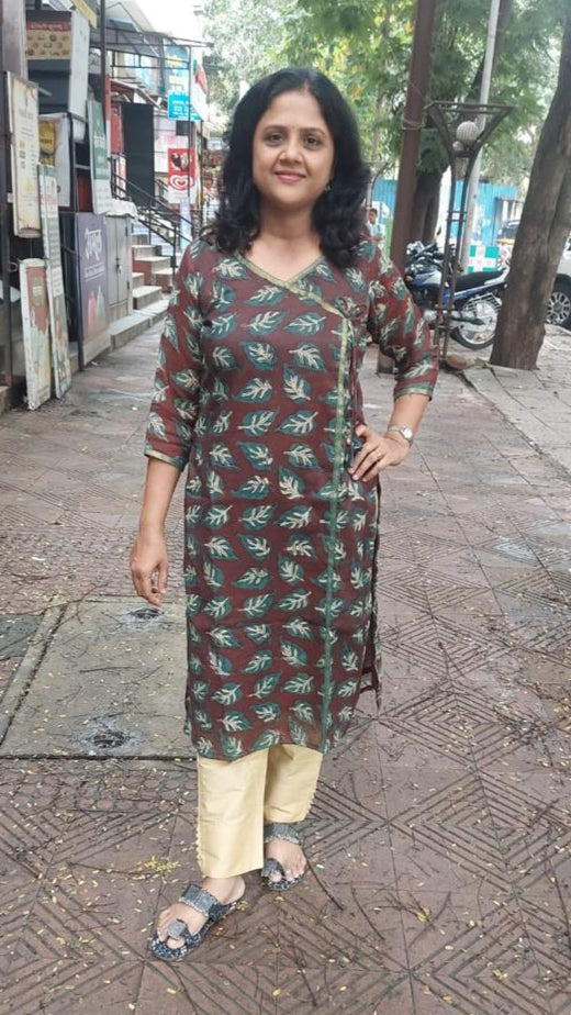 Brown Chanderi Cotton Vanapsati Ajrakh Kurta