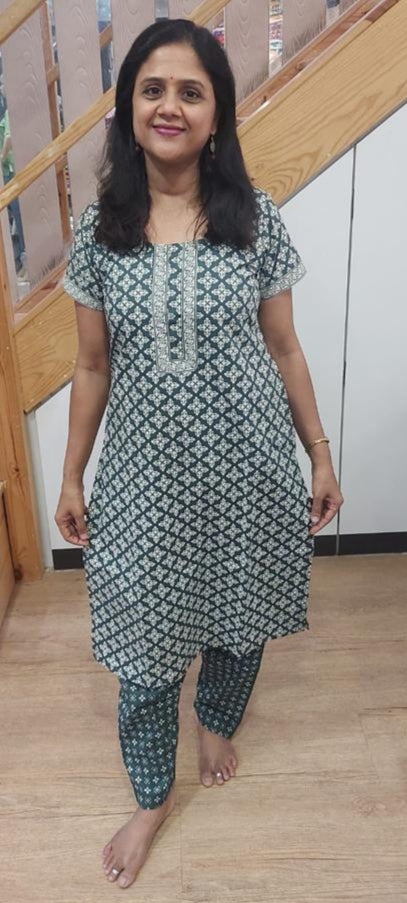 Bottle Green Pure Cotton Kurta With Pant