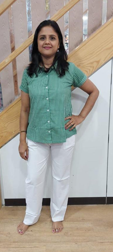 Pine Pure Cotton Half Shirt