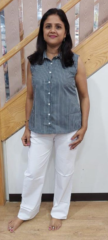 Gray Cotton Sleeveless Shirt