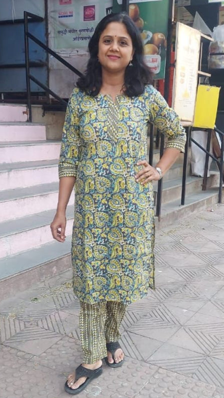 Gray Pure Cotton Kurta With Pant