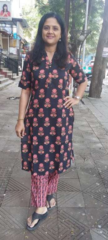 Black Pure Cotton Kurta with Pant