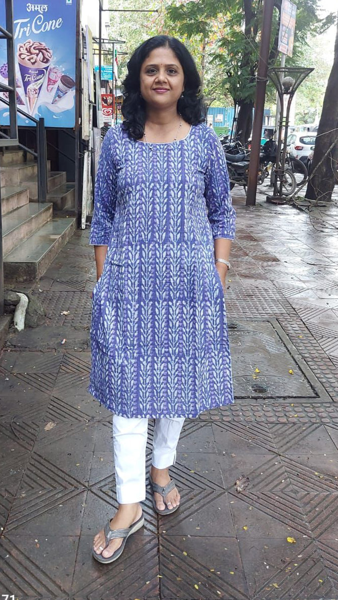 Purple Kantha Cotton Kurta