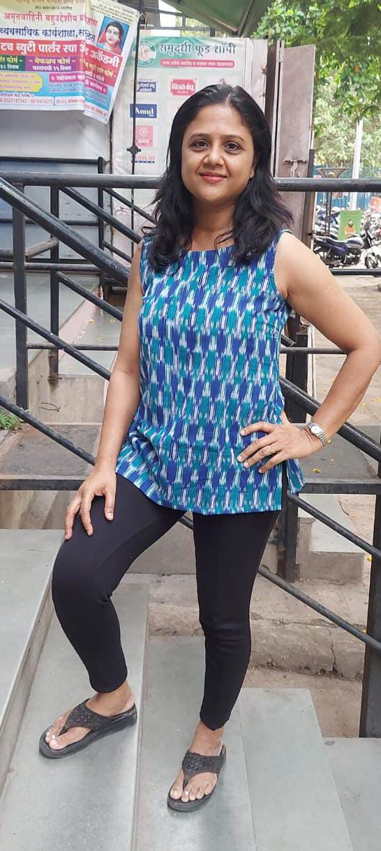 Peacock Blue Cotton Ikat Short Top