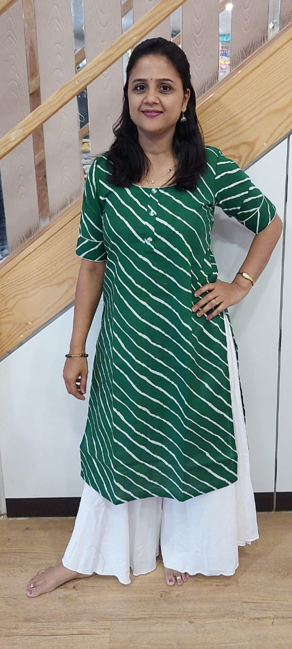 Green Pure Cotton Kurta
