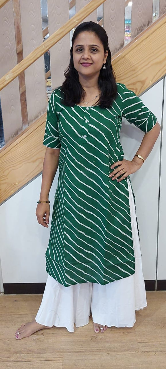 Green Pure Cotton Kurta