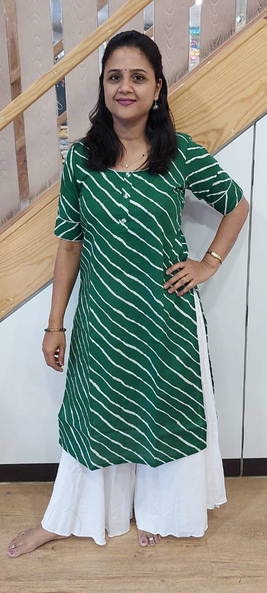 Green Pure Cotton Kurta