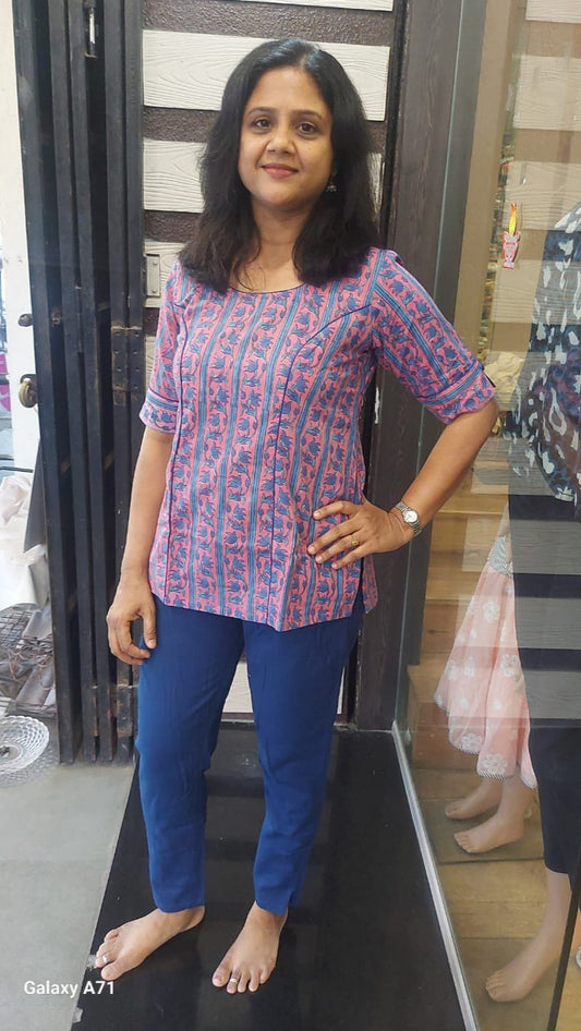 Magenta Pure Cotton Short Top