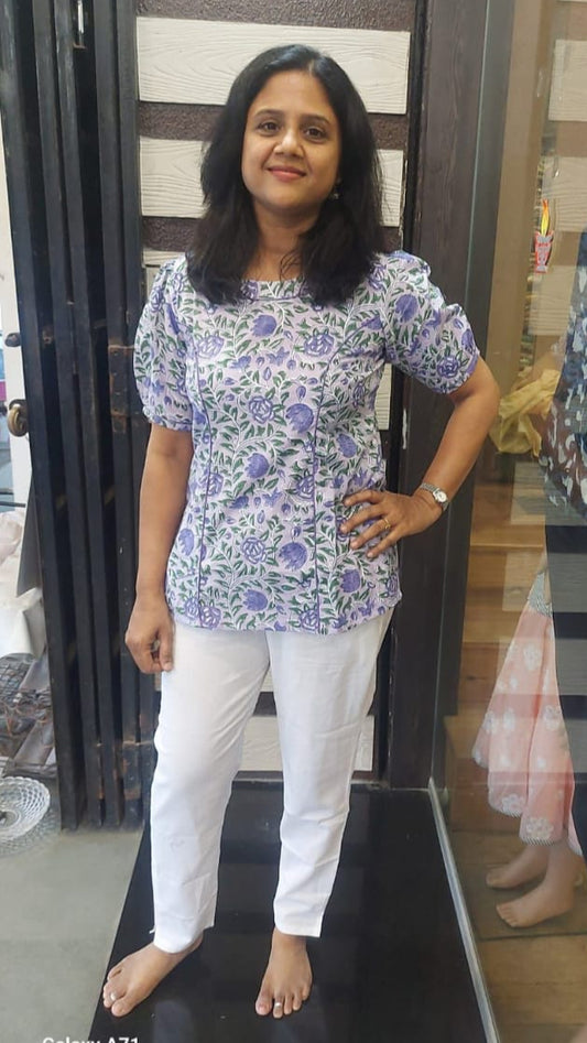 Lavender Pure Cotton Short Top