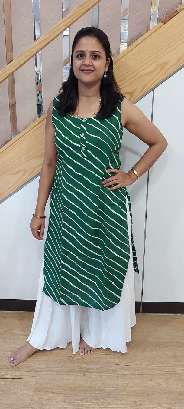 Green Pure Cotton Kurta