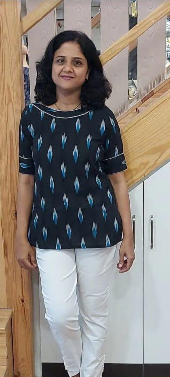 Black Cotton Ikkat  Short Top