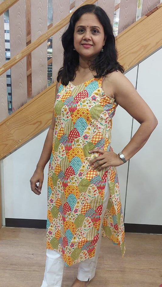YeIIow Pure Cotton Spaghetti Kurta