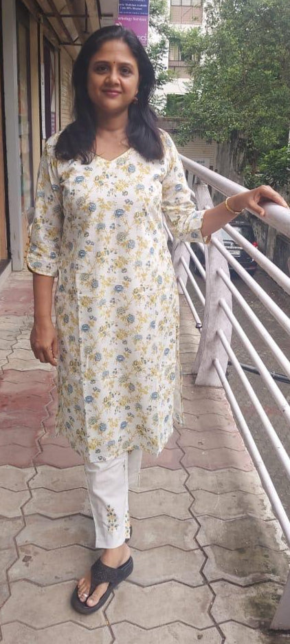 Lemon Pure Cotton Kurta With Pant