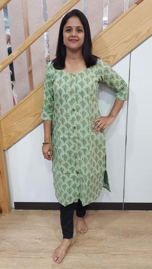 Tea Green Assam Silk Kurta