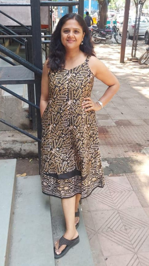 Multiple Batik Spaghetti One Piece Dress
