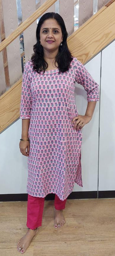 Baby Pink  Pure Cotton Kurta