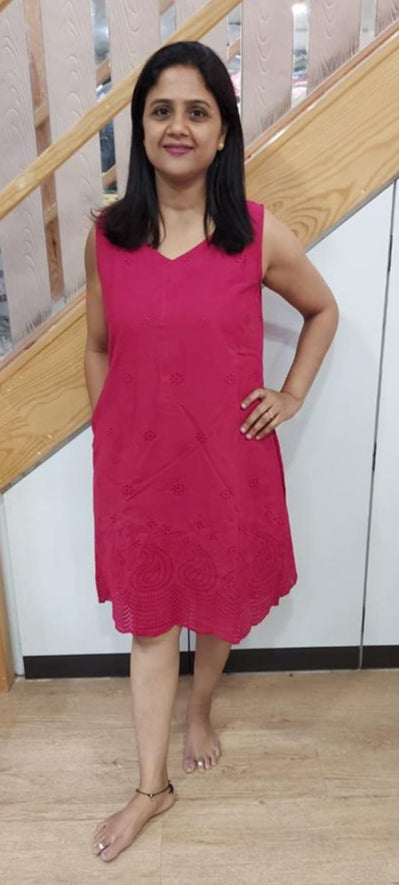 Magenta  Hakoba Cotton One Piece