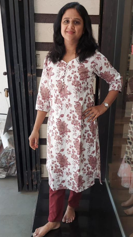Cocoa Pure Kantha Cotton Kurta