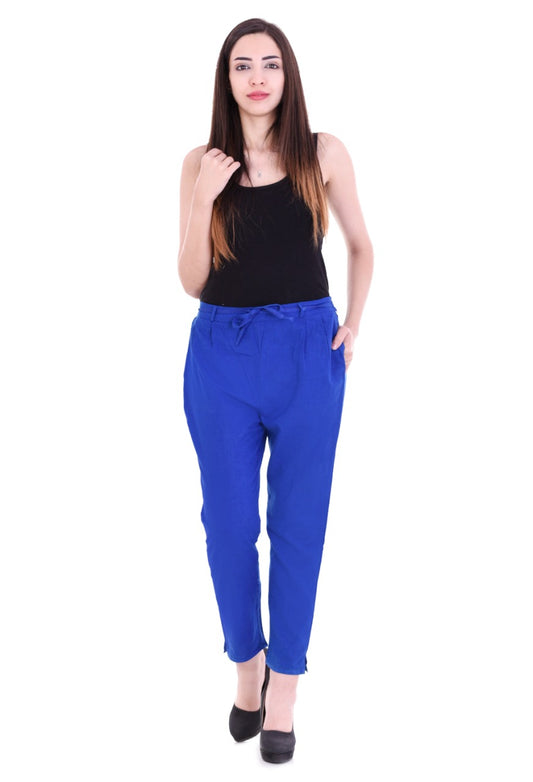 Royal Blue  Cotton Flex Straight Fit Pant