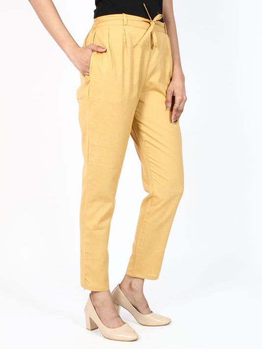 Chikoo Cotton Flex Straight Fit Pant