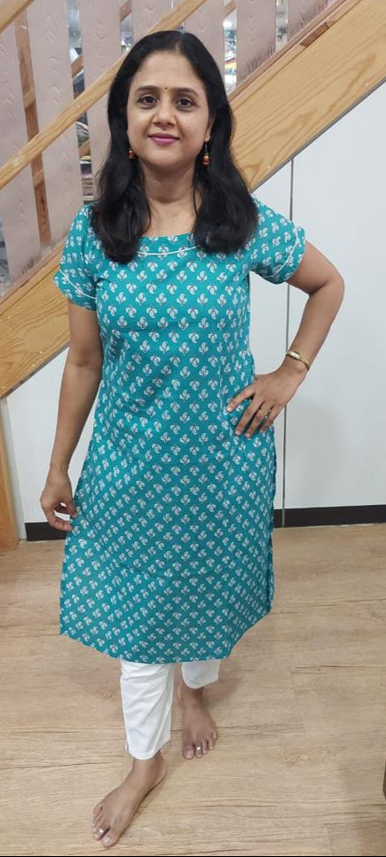 Pista Green Pure Cotton Kurta