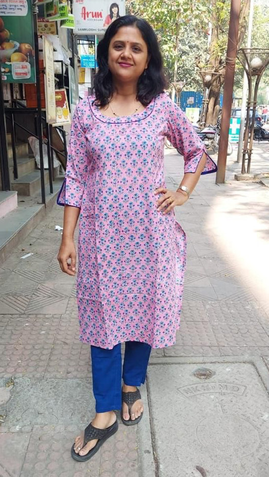 Pink Pure Cotton Kurta