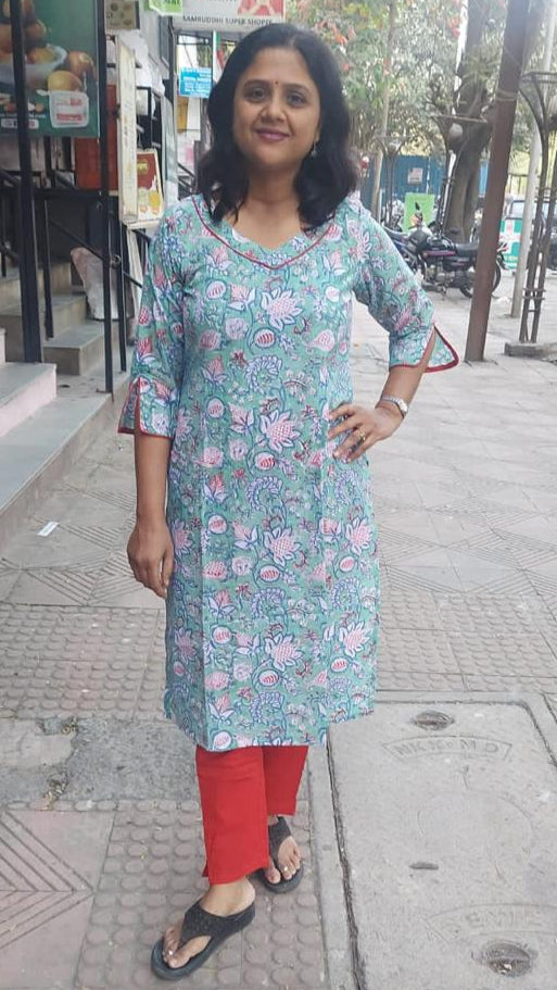Pista Green Pure Cotton Kurta