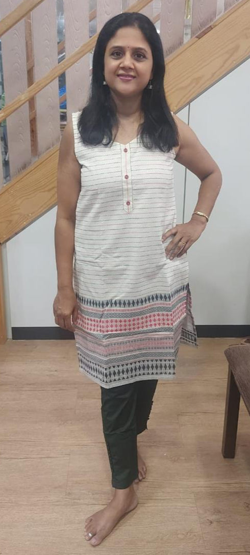 Off white Handloom  Cotton Kurta