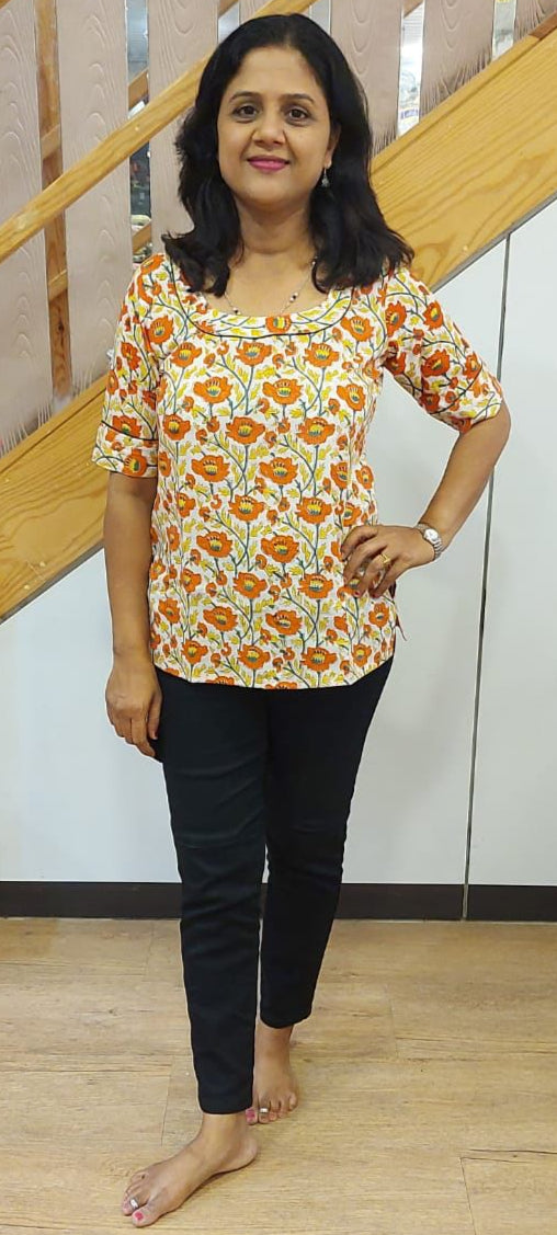 OrangePure Cotton Short Top