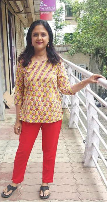 Mustard Yellow Pure Cotton Short Top