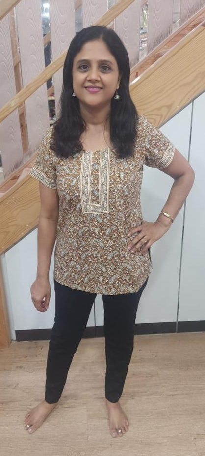 Mustard Yellow Pure Cotton Short Top