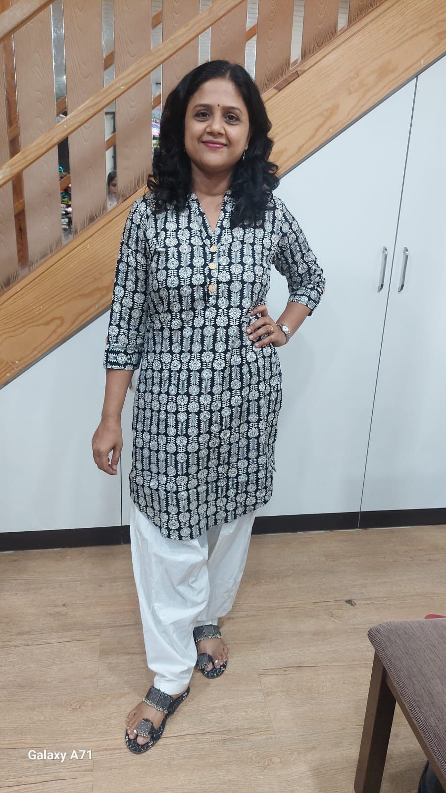 Black Knee Length Kurta