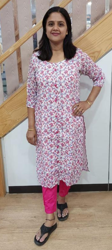 White  Linen Pure Cotton Kurta