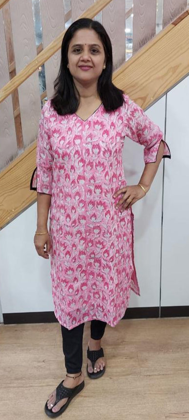 Pink Linen Pure Cotton Kurta