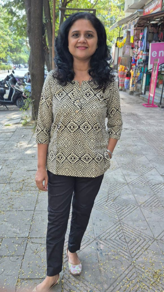 Black Cotton Short Top