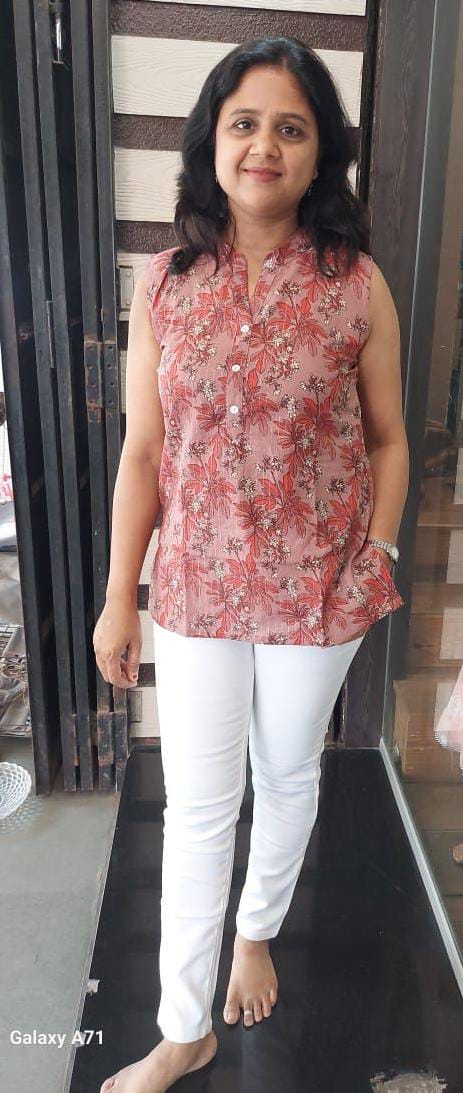 Cocoa Lurex Cotton Sleeveless Short Top