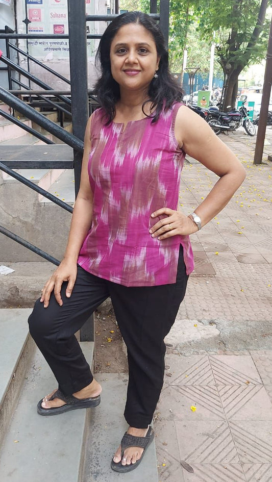 Purple Mangalgiri Short Top