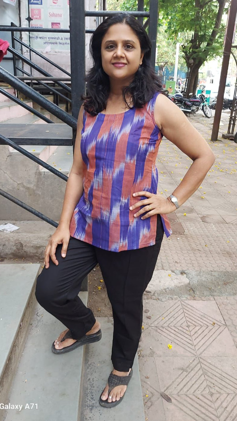 Brown Mangalgiri Short Top