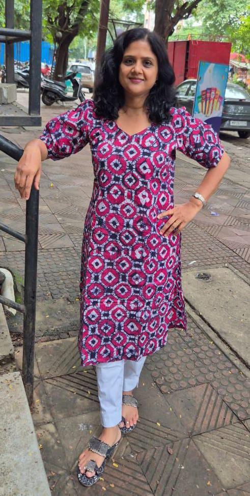 Magenta Cotton Batik Kurta