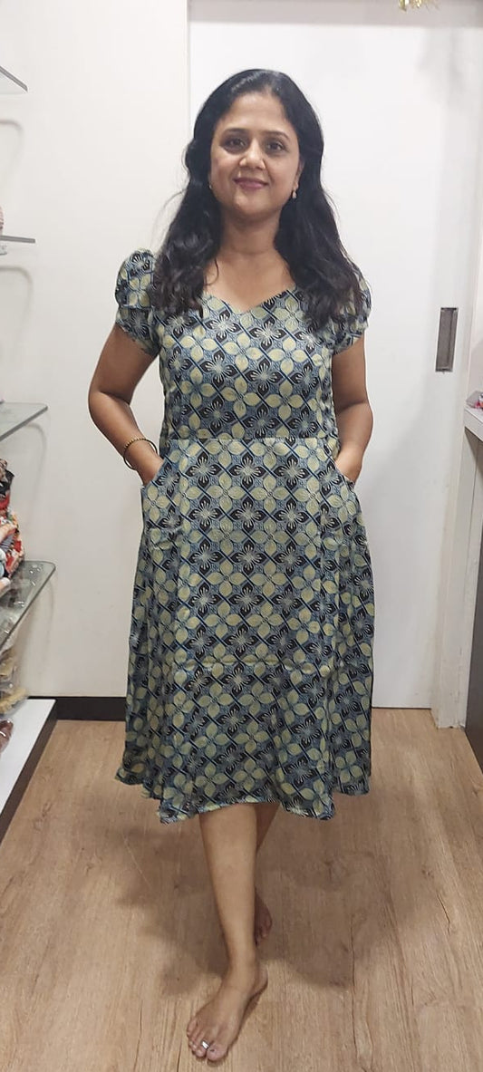 Indigo Modal Ajrakh One Piece