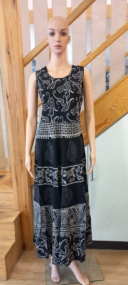 Black Rayon Long One piece